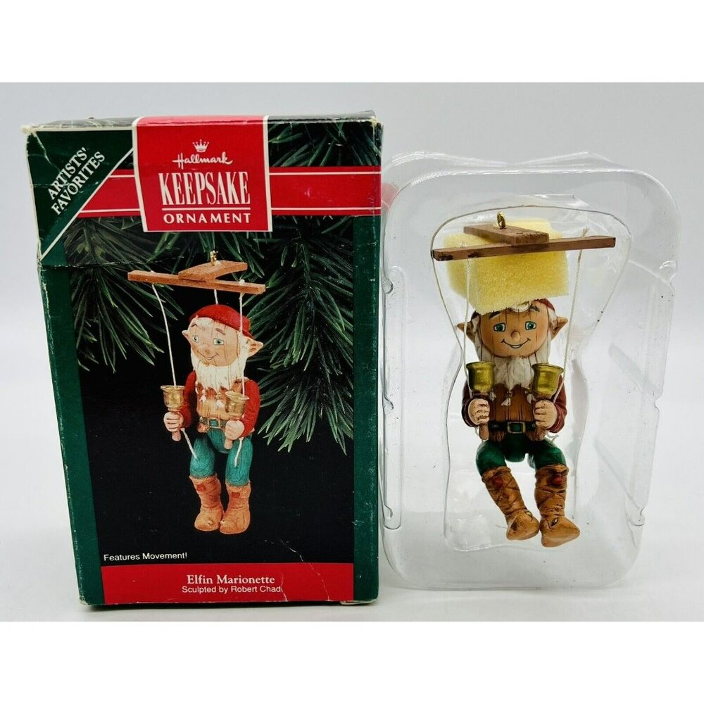 Hallmark Keepsake Elfin Marionette Christmas Ornament Features Movement 1992
